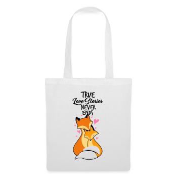 Couple amoureux - renards amoureux - Sac en tissu - blanc - Devant