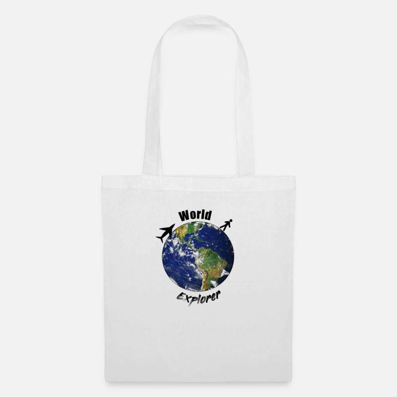 cooles World Explorer Weltreise reisen Geschenk - Stoffbeutel - Weiß