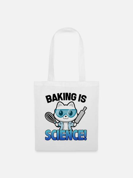 Lustiges Wissenschaftler Kätzchen Bäcker Geschenk - Stoffbeutel - Weiß