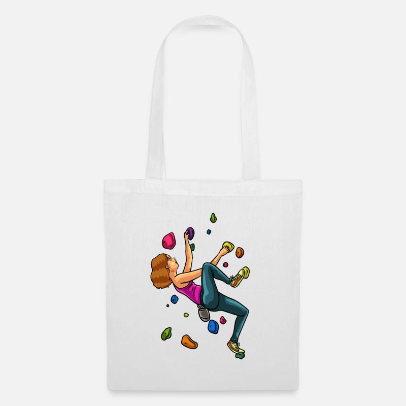 Klettern Kletterhalle Kletterer Bouldern Geschenk - Stoffbeutel - Weiß