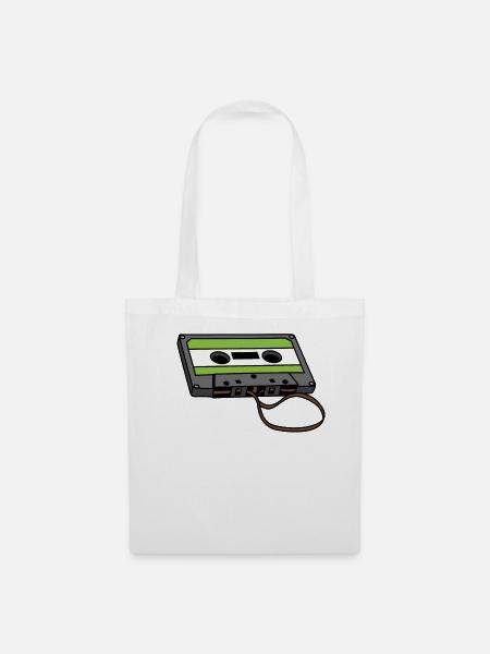 Kassette Musikkassette Audiokassette 80er Geschenk - Stoffbeutel - Weiß