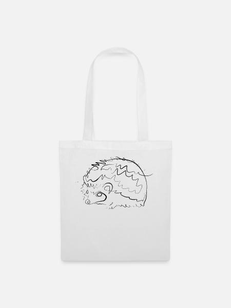 Igel Herbst - one line drawing - Stoffbeutel - Weiß