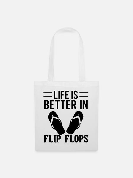 Flip Flops - Stoffbeutel - Weiß