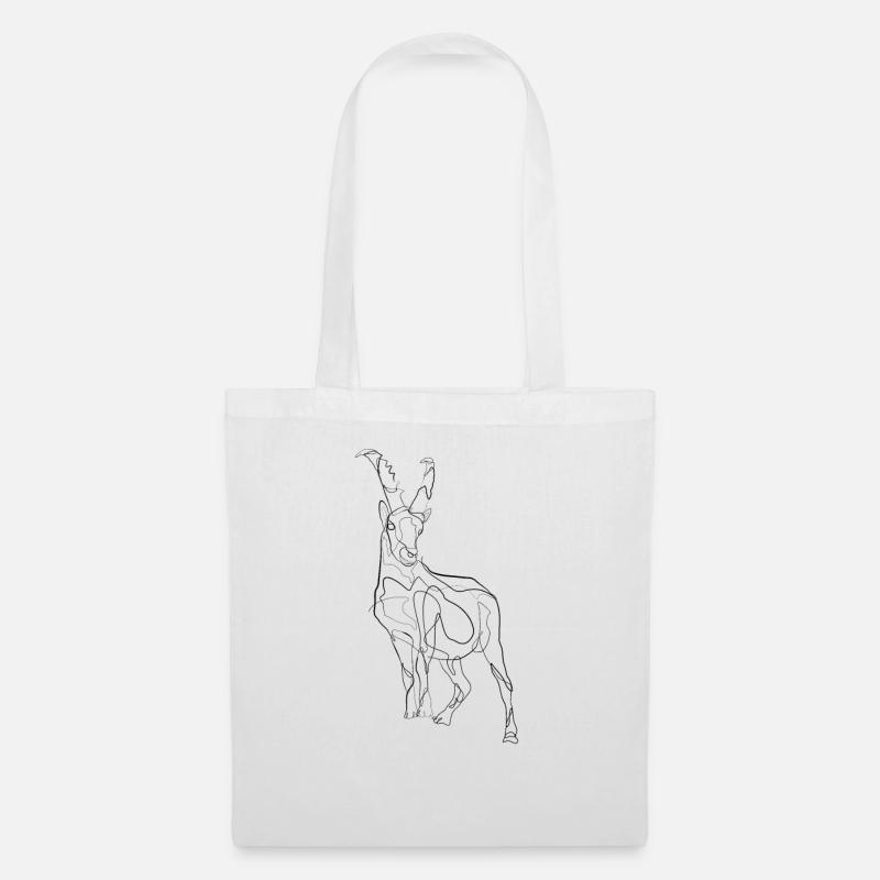 Steinbock - one line drawing - Stoffbeutel - Weiß