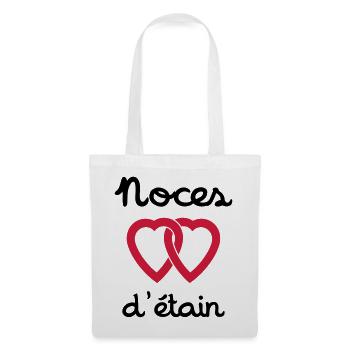 Noces d'étain - Sac en tissu - blanc - Devant