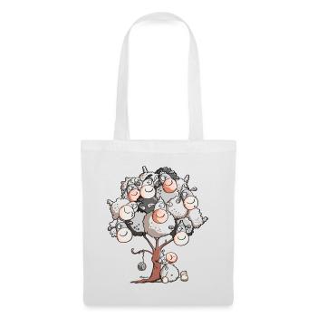 Drôle Arbre Mouton - Sac en tissu - blanc - Devant