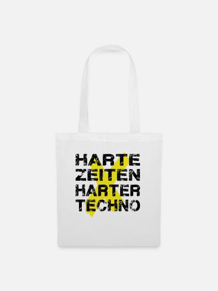 Harte Zeiten Harter Techno - Stoffbeutel - Weiß