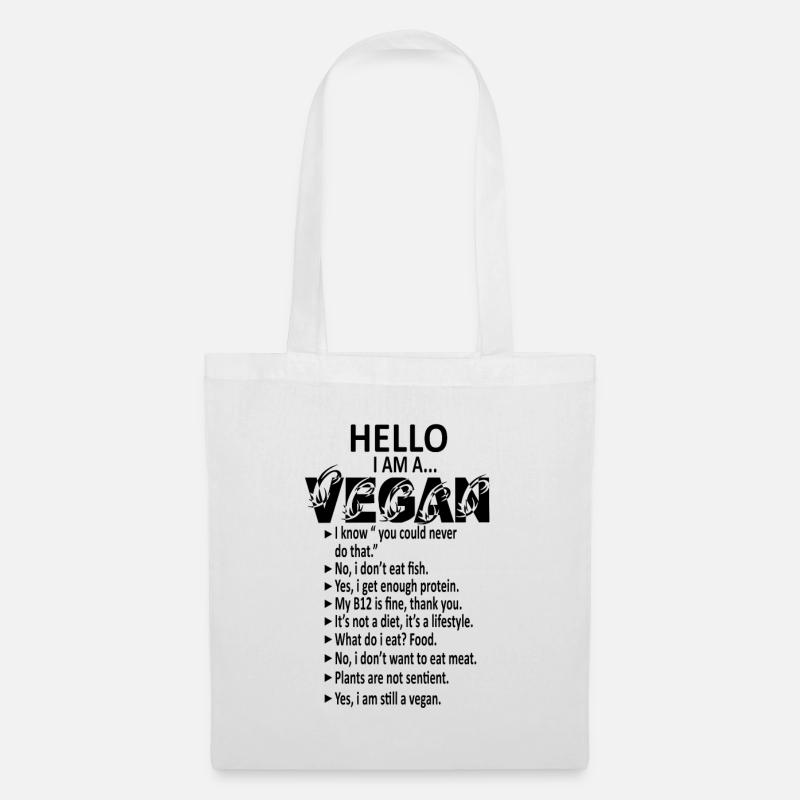 Vegan statement for vegans and vegans - Tote Bag - white