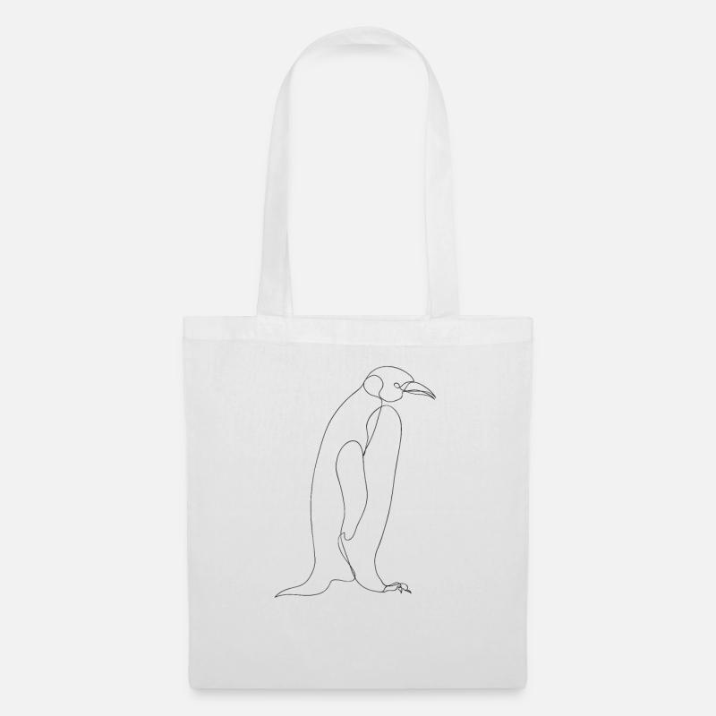 Pinguin Zeichnung - Stoffbeutel - Weiß
