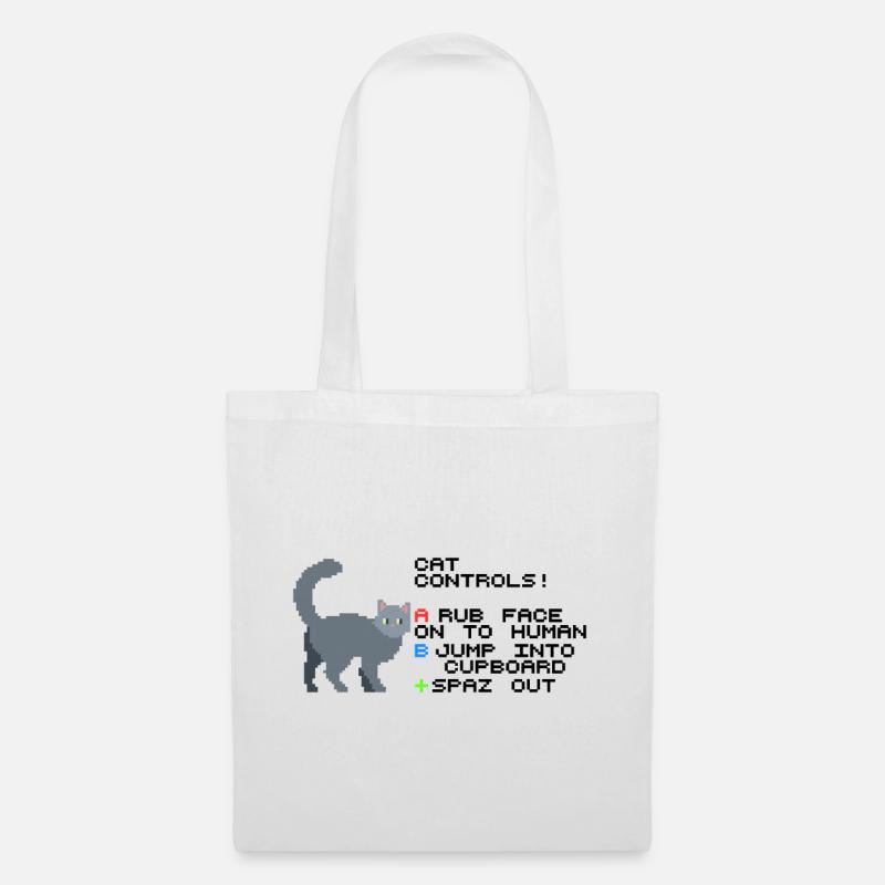 Cat Controls Pixels - Sac en tissu - blanc