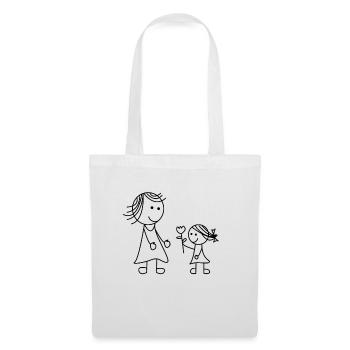 Maman MamanMa mère Fleur Fille Enfant Merci - Sac en tissu - blanc - Devant