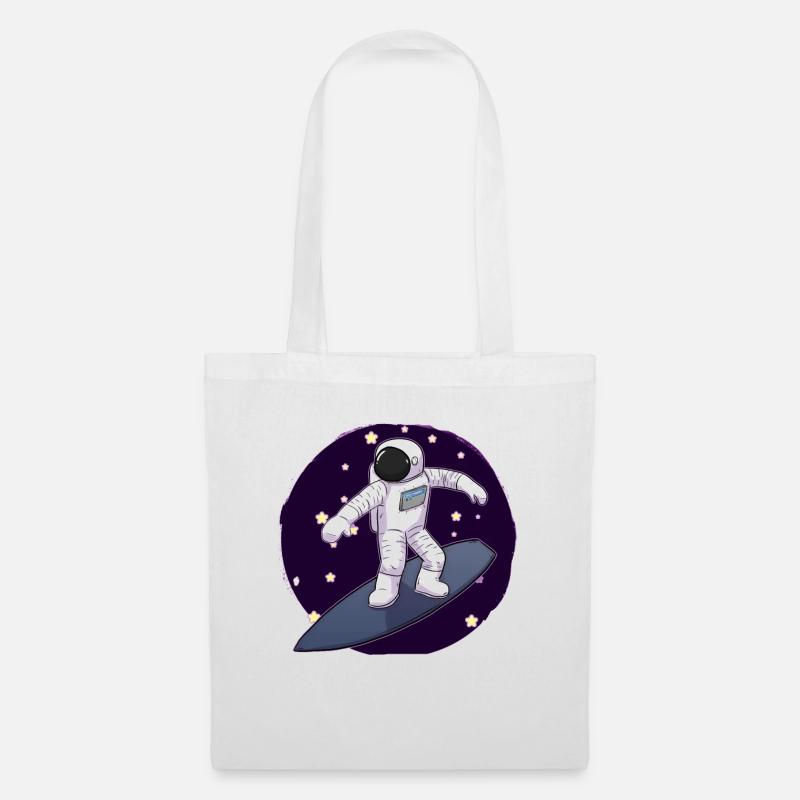 Astronaut bei Surfen - Stoffbeutel - Weiß