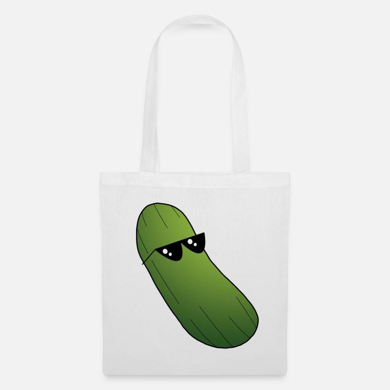 Gurke mit Sonnenbrille Gurken Gemüse Garten Coole - Stoffbeutel - Weiß