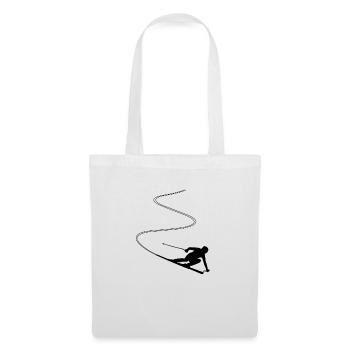 Skieur, ski, sports d'hiver - Sac en tissu - blanc - Devant