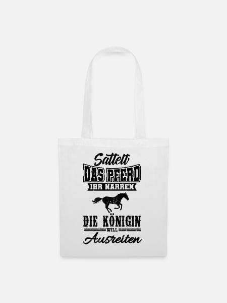 Pferdespruch Pferdesprüche Geschenkidee - Stoffbeutel - Weiß