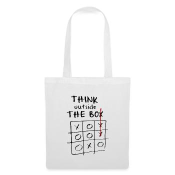 Think Outside The Box Tic Tac Toe | Unisex T-Shirt - Stoffbeutel - Weiß - Vorne