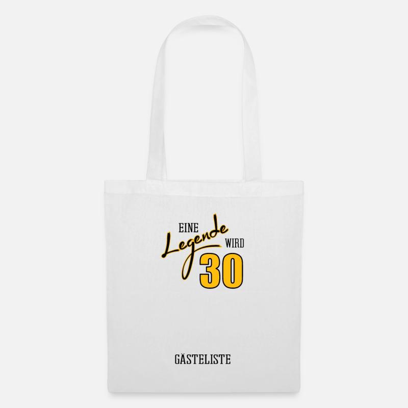 cooles 30. Geburtstag Gästeliste Geschenk - Stoffbeutel - Weiß