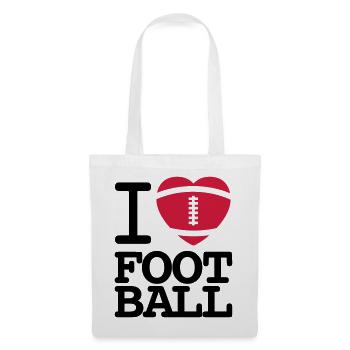 I love football - Stoffbeutel - Weiß - Vorne