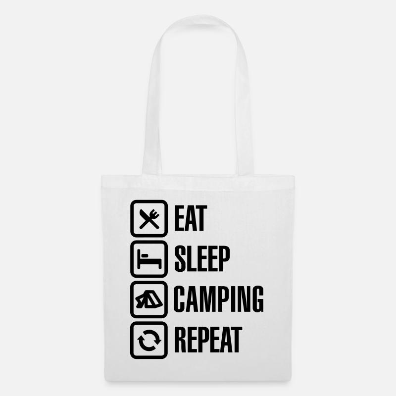 Eat Sleep Camping Repeat - Tote Bag - white