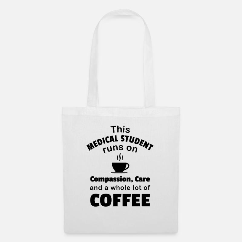 Medizinstudent Kaffee-Liebhaber-Schulpflege-Doktor - Stoffbeutel - Weiß