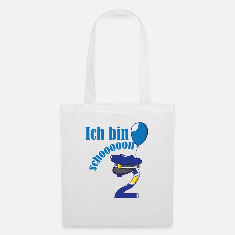 2. Geburtstag Jungs Kinder Polizei - Stoffbeutel - Weiß