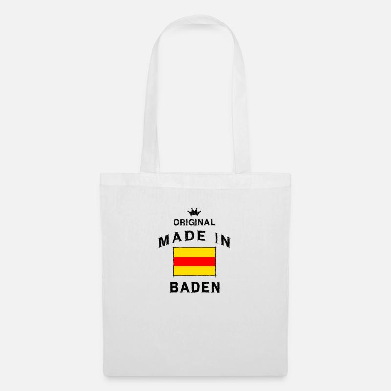 Made in Baden badisch Badener Geburt Geschenk - Stoffbeutel - Weiß