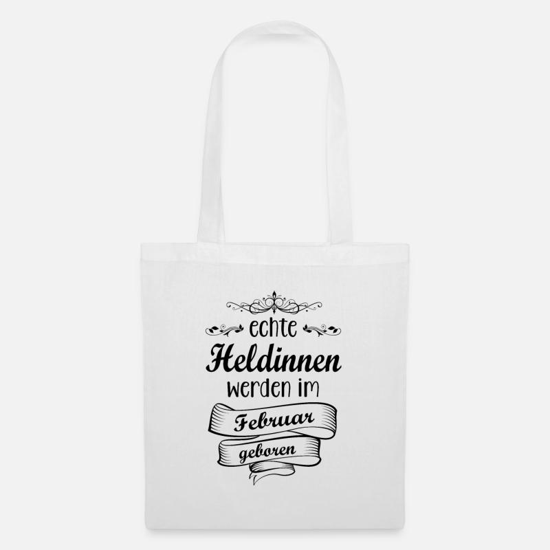 Geburtstag Februar Heldinnen - Stoffbeutel - Weiß