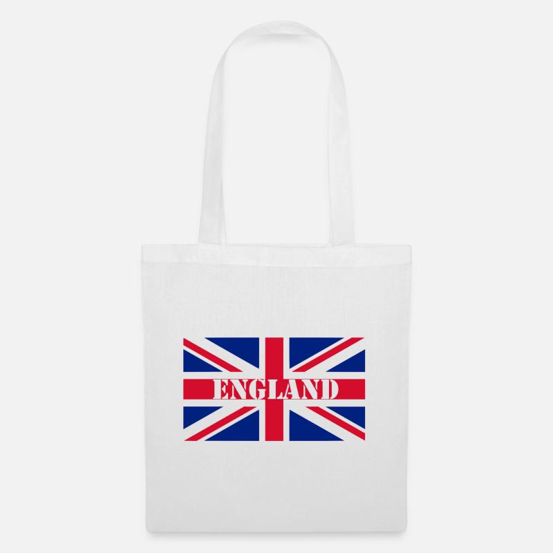 England Flagge - Stoffbeutel - Weiß
