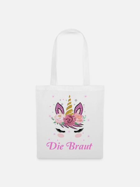 Damen JGA Geschenk Junggesellenabschied Die Braut - Stoffbeutel - Weiß