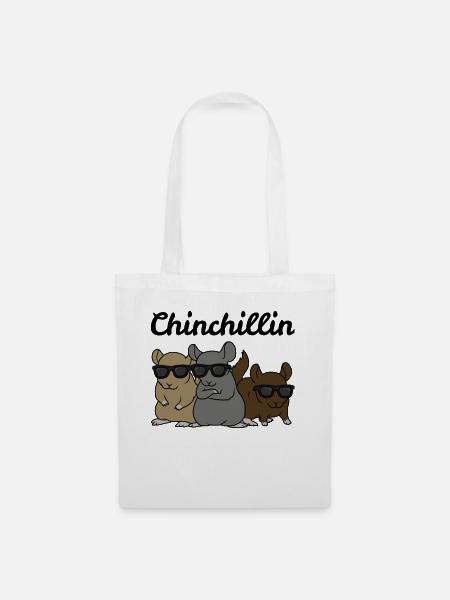 Chinchilla Tshirt Chinchillin Süßes Chinchilla - Stoffbeutel - Weiß