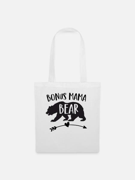 Bonus Mama Bär - Stiefmutter - Stoffbeutel - Weiß
