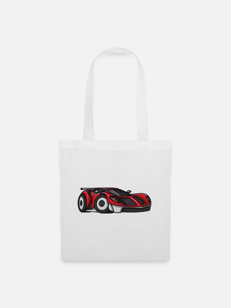 roter Sportwagen Flitzer Super Auto - Stoffbeutel - Weiß