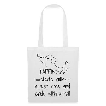 T-shirt pour les amoureux des chiens - Sac en tissu - blanc - Devant