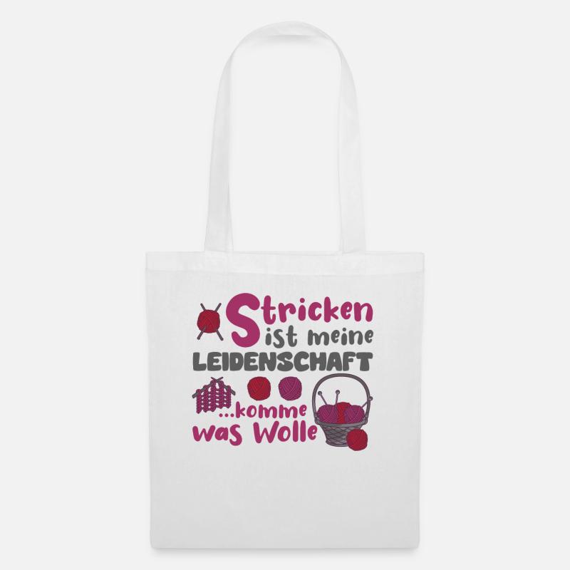 Strickerin Strick Frauen Lustig Geschenk Spruch - Stoffbeutel - Weiß