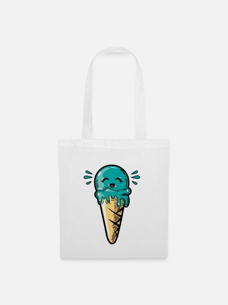 Kawaii Eis Eiskugel - Stoffbeutel - Weiß