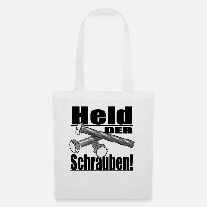 Held der Schrauben - Stoffbeutel - Weiß