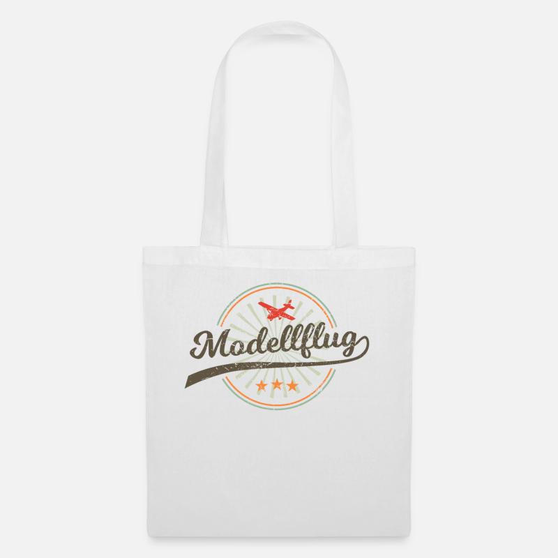 Modellflug Modellbauer Flugzeug Geschenk Retro - Stoffbeutel - Weiß
