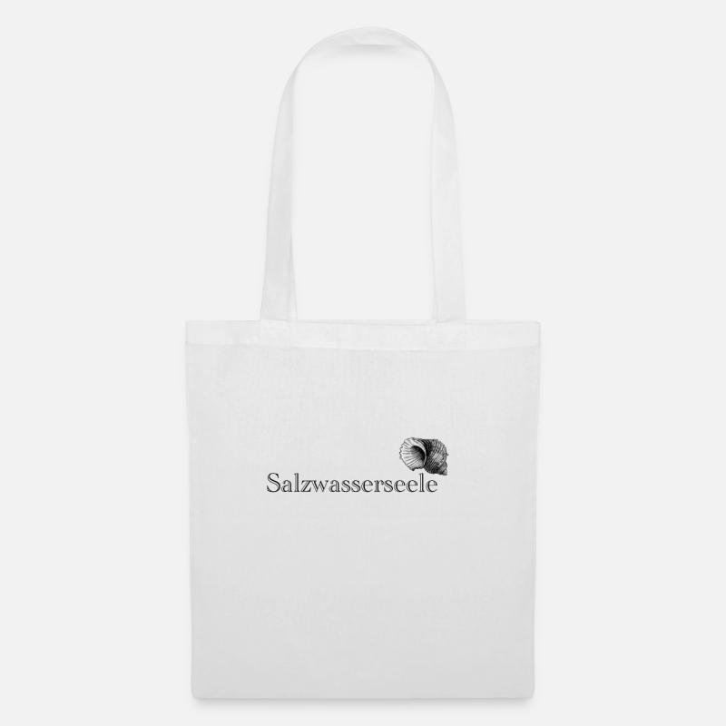 Salzwasserseele mit Muschel, schlichtes Design - Stoffbeutel - Weiß