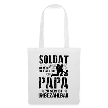 Soldat Papa Sohn - Bundeswehr Ehre Soldaten Vater - Stoffbeutel - Weiß - Vorne