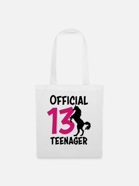 13. Geburtstag 13 Jahre Teenager Geschenk Mädchen - Stoffbeutel - Weiß