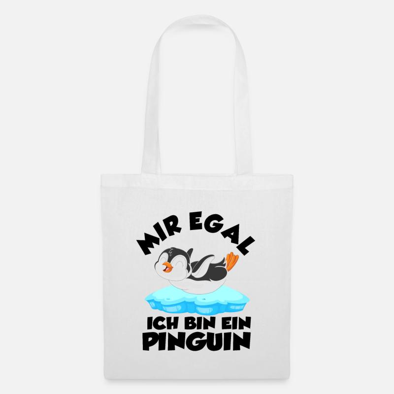 Mir Egal Ich Bin Ein Pinguin Geschenk - Stoffbeutel - Weiß