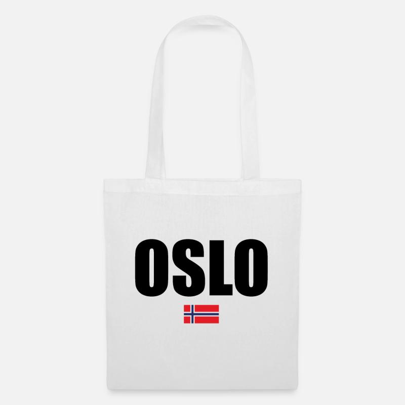 Norwegen Oslo Reise Souvenir Geschenkidee - Stoffbeutel - Weiß