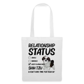 Relationship Status Busy Playing With My Shih Tzu - Tote Bag - white - Front