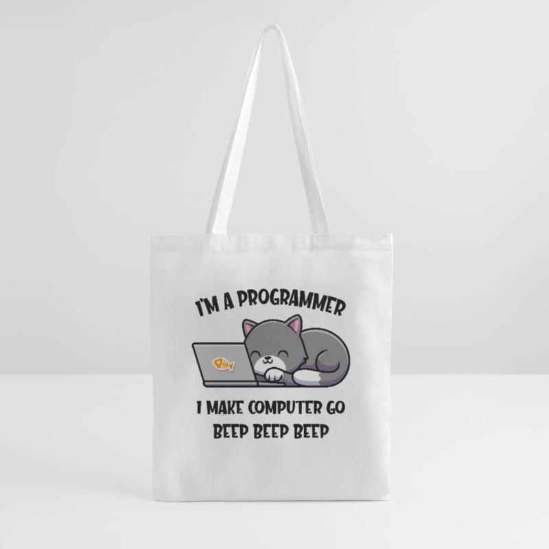 Computer cat programmer funny computer scientist Tote Bag