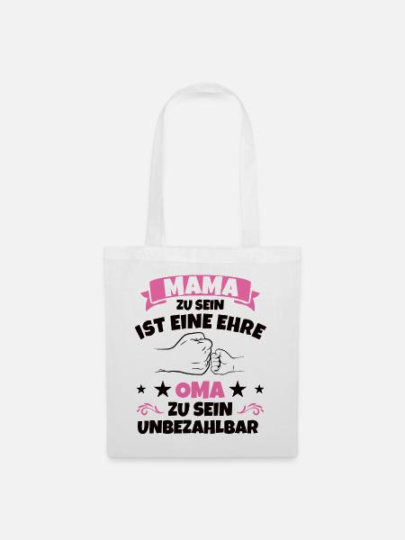 Mama Oma Geschenkidee - Stoffbeutel - Weiß