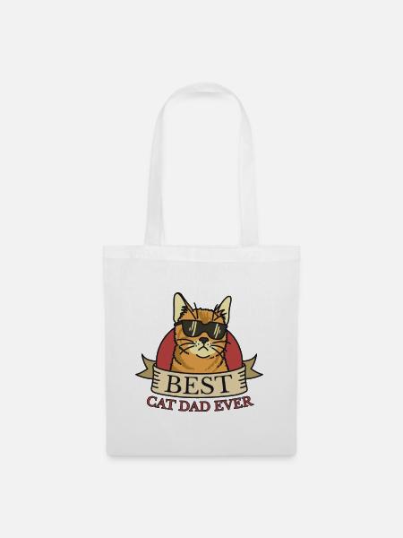 Best Cat Dad Vintage Fist Best Cat Dad ever - Stoffbeutel - Weiß