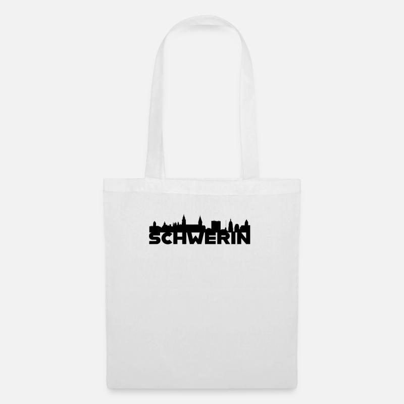 Schwerin Deutschland Skyline Geschenkidee - Stoffbeutel - Weiß