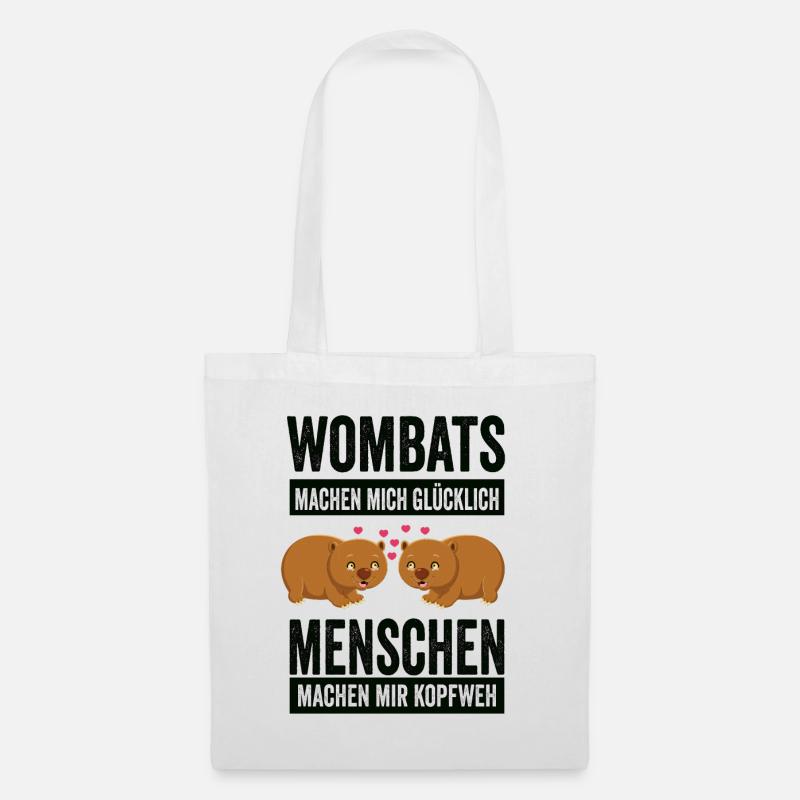 Wombat Wombatzüchter Beuteltier Geschenk - Stoffbeutel - Weiß