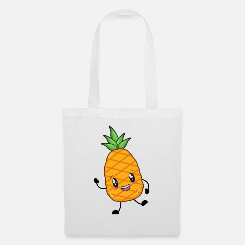Ananas - Stoffbeutel - Weiß
