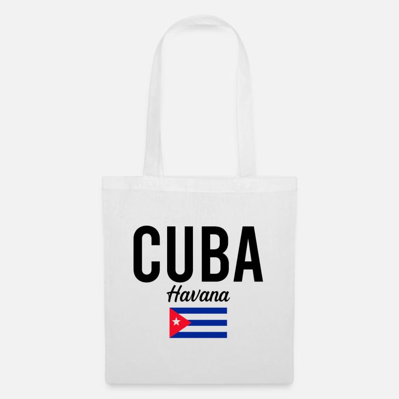 Kuba Havanna Reise Souvenir Geschenkidee - Stoffbeutel - Weiß